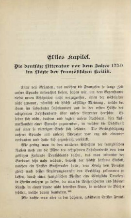 Elftes Kapitel. Die deutsche Litteratur vor dem Jahre 1750 im Lichte der französischen Kritik