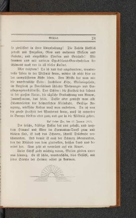 Auf hoher See, den 17. Januar 1913