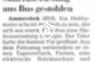 Malerausrüstung aus Bus gestohlen