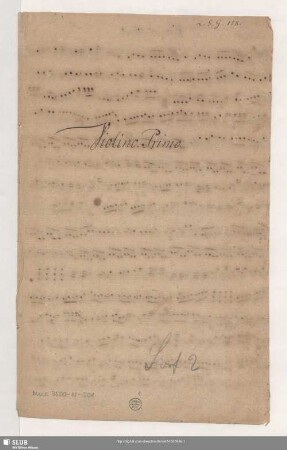 Symphonies - Mus.3500-N-501 : C ; RicG F2, SacGu deest