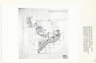 Gewerkschaftsschule (Diplomarbeit bei Bernhard Hermkes): Grundriss 1. Obergeschoss 1:200