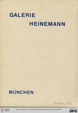 Galerie Heinemann: [Herbst]