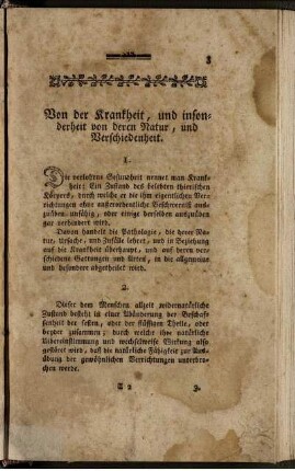 Von der Krankheit, und insonderheit von deren Natur, ind Verschiedenheit. - Von den Ursachen der Krankheiten.