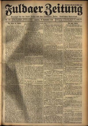 Erste Ausgabe vom Sonntag, den 30. September 1928.