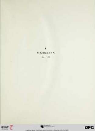 i. Majoliken (Nr. 1-152)
