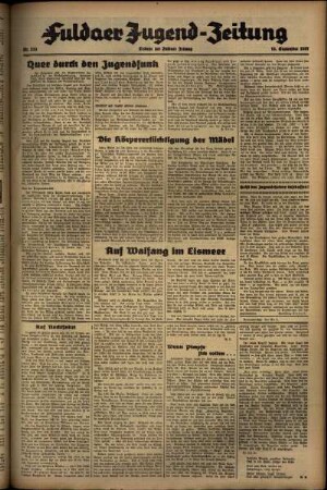 Zweite Ausgabe vom Mittwoch, den 15. September 1937.