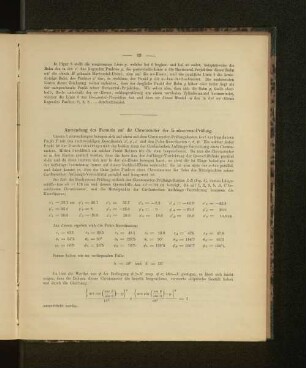 Anwendung der Formeln auf die Chronometer der Konkurrenz-Prüfung.