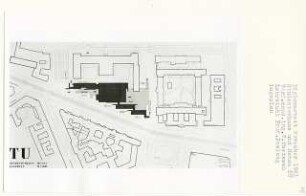 Studentenhaus und Mensa TU, Berlin-Charlottenburg (Diplomarbeit bei Peter Poelzig): Lageplan 1:500
