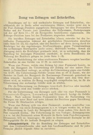 Bezug von Zeitungen und Zeitschriften