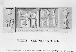 Choix des plus célèbres maisons de plaisance de Rome et de ses environs, Illustration Seite 51: Fragments antiques tirés de la Villa Albani