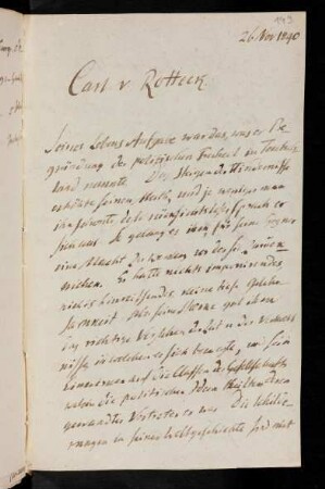 149r-151v, 26. Nov. 1840. Carl von Rotteck.