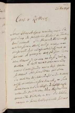 149r-151v, 26. Nov. 1840. Carl von Rotteck.