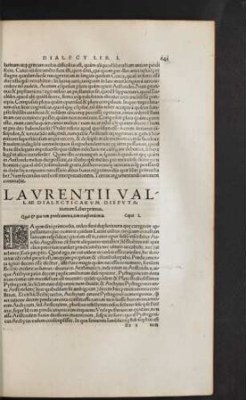 Laurentii Vallae Dialecticarum Disputationum ...