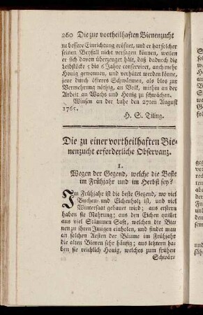 Die zu einer vortheilhaften Bienenzucht erforderliche Observanz