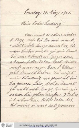 Brief vom 20.03.1921