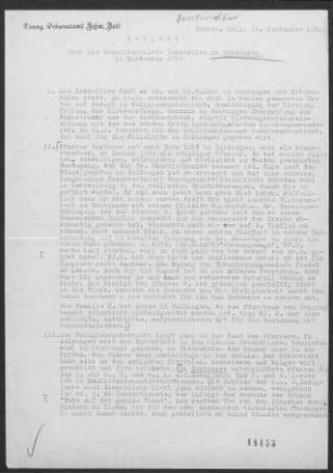 Gelbingen-Eltershofen: Inspektionsbericht 1954