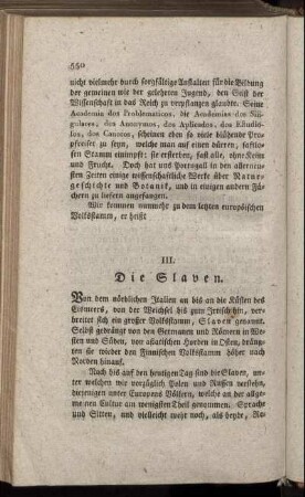 III. Die Slaven.