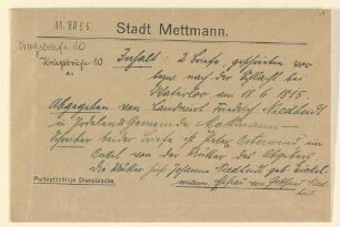 [Provenienzvermerk zu: Kriegsbriefe 10]