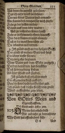 Von Gottes Wesen und Eigenschafften.