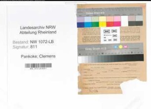Entnazifizierung Clemens Pankoke , geb. 28.10.1898 (Bankbeamter)