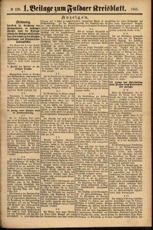 Zweite Ausgabe vom Samstag, den 23. November 1895.