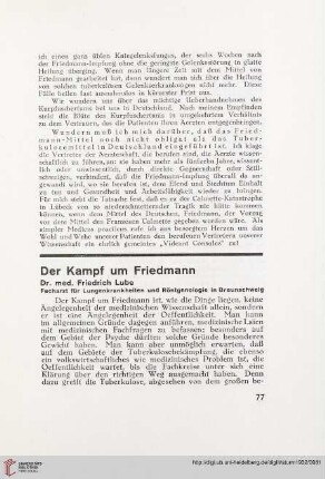 Der Kampf um Friedmann