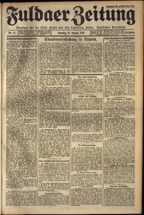 Erste Ausgabe vom Sonntag, den 15. Januar 1928.