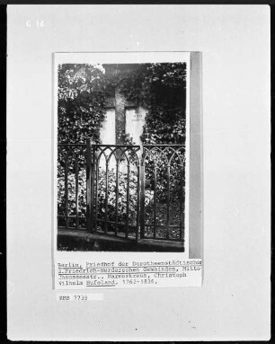 Grabkreuz Christoph Wilhelm Hufelands (1762-1836)