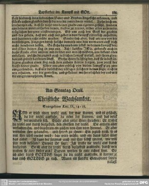 Am Sonntag Oculi. Christliche Wachsamkeit. Evangelium Luc. IX, 14-28