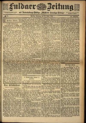 Erste Ausgabe vom Samstag, den 31. März 1900.