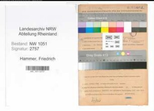 Entnazifizierung Friedrich Hammer , geb. 25.02.1891 (Beamter)