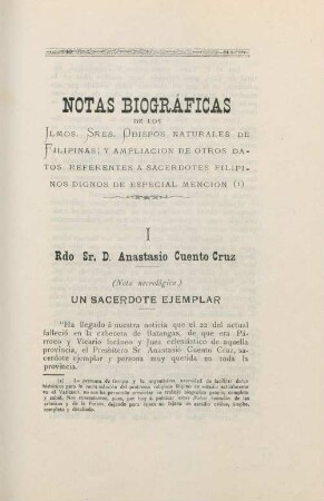 I. Rdo. Sr. D. Anastasio Cuento Cruz