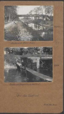 Schleuse mit Hängebrücke im Moselkanal