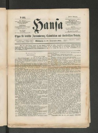 No. 164. Mittwoch, den 28. September 1853.