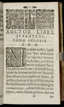 Auctor Libri, Juventuti Bonae Indolis