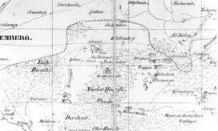 Schleife. Karte von 1833, , bez.: "IX Rothenburger Kreis zum Liegnitzer Regierungs-Bezirk gehörig, Breslau 1833