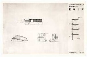 Friedrich-Wilhelm-Gymnasium, Köln: 4 Schnitte 1:200