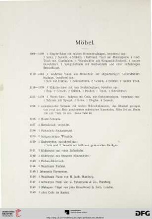Möbel (Nr. 1096-1149)