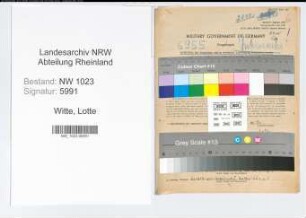 Entnazifizierung Lotte Witte , geb. 04.04.1896 ()