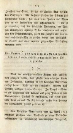 Die Central- und Provinzial-Kongregationen im lombardisch-venetianischen Königreiche