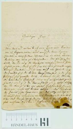Brief von Robert Franz an Robert von Keudell (Fragment oder Konzept)