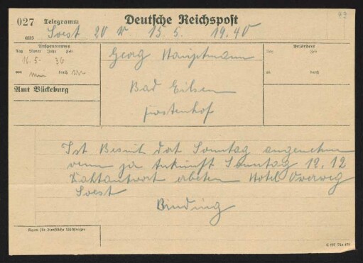 Brief von Rudolf G. Binding an Gerhart Hauptmann