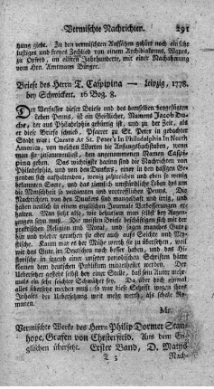 Briefe des Herrn T. Caspipina.