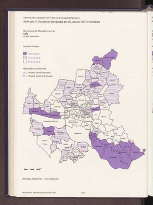 Stimmenanteile (Zweitstimmen) der CDU in den Stadtteilen