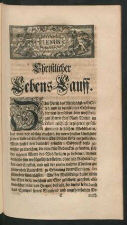 Christlicher Lebens-Lauff