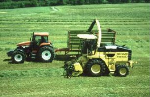 Fotografie: Futtererntetechnik, Grassilage, Feldhäcksler selbstfahrend, Parallelverfahren