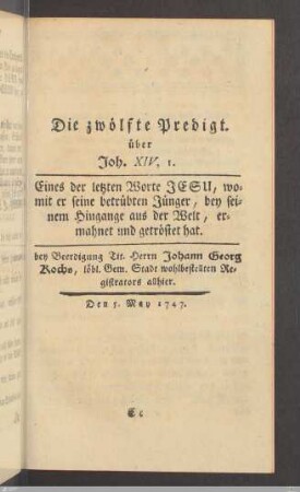 Die zwölfte Predigt