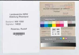 Entnazifizierung Rudolf Rosenau, geb. 08.08.1907 (Arbeiter)