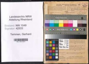 Entnazifizierung Gerhard Temmen , geb. 21.11.1903 (Notar)
