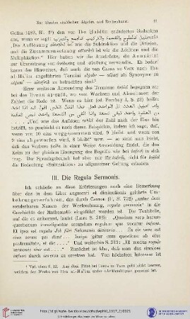 III. Die Regula Sermonis